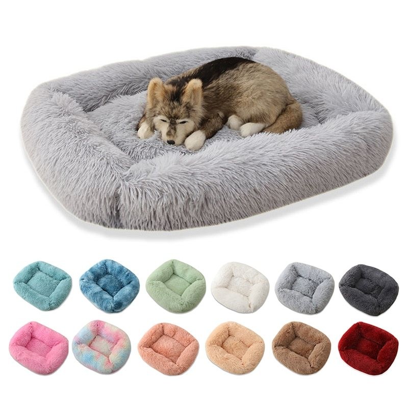 Square pet bed - plush sleeping mat - dogs - cats