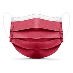 Disposable anti-bacterial medical face masks - 100pcs red