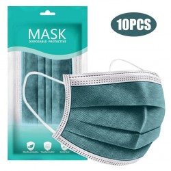 Masque de protection bouche / visage - antibactérien - jetable - vert - 10-100 pièces