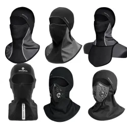 Winter Thermal Fleece Skimaske - Vollgesichtsabdeckung - Kapuze mit Schal - Sport Sturmhaube - winddicht - wasserdicht