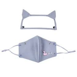 Mouth / masque de protection visage - bouclier oculaire amovible avec oreilles chat - réutilisable - pour les enfants