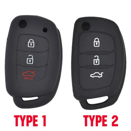 Silicone car key case - Hyundai - Elantra - Tucson - i40 - i20 - i10 - Creta - Santa Fe - 3 buttons