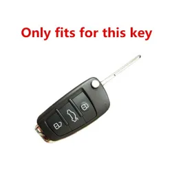 Silikon / Kohlefaser - Autoschlüsselhülle mit Schlüsselbund - Audi - A3 - A4 - A5 - C5 - C6 - 8L - 8P