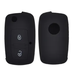 Silikone nøglecover til bilfjernbetjening - 2 knapper - VW - Skoda - Octavia - Fabia - Superb