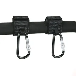 CochecitosGancho para cochecito de bebé - clip de aluminio con correa