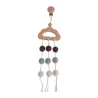 Baby teether - crochet beads - pram / bed wooden clip - hanging toy