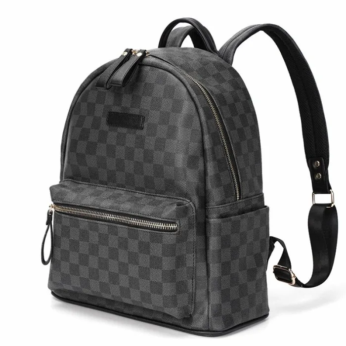 POLO - sac à dos en cuir vintage - design à carreaux