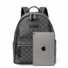 POLO - vintage leather backpack - plaid design