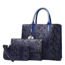 Modello serpente in pelle alla moda - borsa a tracolla / tracolla - 3 pezzi