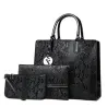 Modello serpente in pelle alla moda - borsa a tracolla / tracolla - 3 pezzi