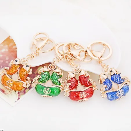 Signe du zodiaque Poissons - porte-clés en cristal