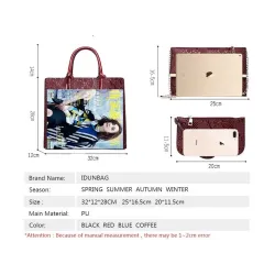 Modello serpente in pelle alla moda - borsa a tracolla / tracolla - 3 pezzi
