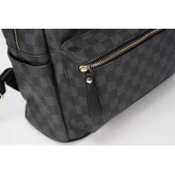 POLO - sac à dos en cuir vintage - design à carreaux