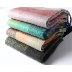PañuelosChal de cachemira de colores con borlas - grande - cuadros / rayas