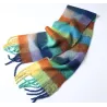 PañuelosChal de cachemira de colores con borlas - grande - cuadros / rayas