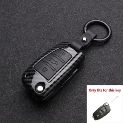 Silikon / włókno węglowe - etui na kluczyk z brelokiem - Audi - A3 - A4 - A5 - C5 - C6 - 8L - 8PKluczyki