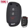 Portachiavi in silicone per auto - Hyundai - Elantra - Tucson - i40 - i20 - i10 - Creta - Santa Fe - 3 pulsanti