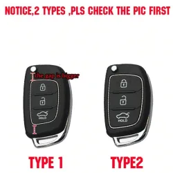 Silikone bilnøgleetui - Hyundai - Elantra - Tucson - i40 - i20 - i10 - Creta - Santa Fe - 3 knapper