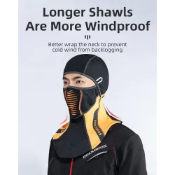 Vinter termisk fleece skidmask - huva med halsduk - sport balaclava - vindtät - vattentät