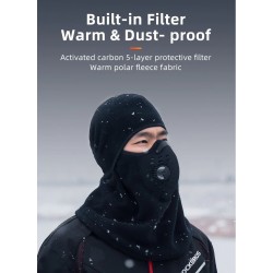 Vinter termisk fleece skidmask - huva med halsduk - sport balaclava - vindtät - vattentät