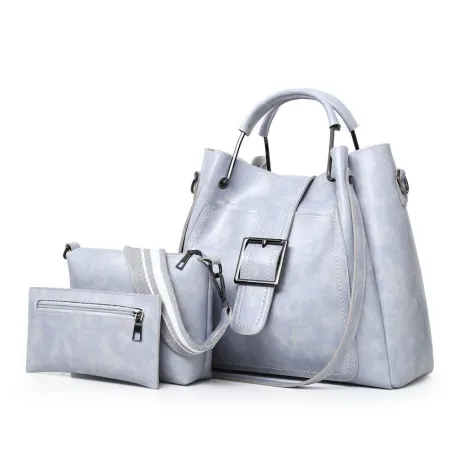 Elegant håndtaske i læder - crossbody - lille clutch-taske - 3 styks sæt