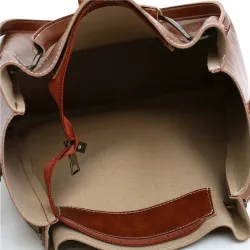 Elegant leather handbag - crossbody - small clutch bag - 3 pieces set