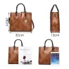 Modieuze leren handtas - crossbody - kleine clutch - henneplogo - set van 3Sets