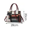 Sac en cuir vintage - bandoulière - porte-clés fourrure - grande capacité
