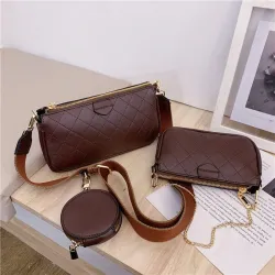 Leather handbag - crossbody - small clutch bag - detachable design - 3 pieces set