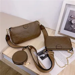 Læder håndtaske - crossbody - lille clutch taske - aftageligt design - 3 stk sæt