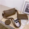 Sac à main en cuir - bandoulière - petite pochette - design détachable - ensemble 3 pièces