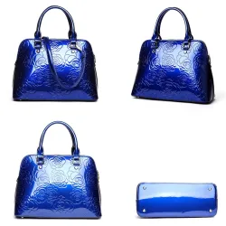 Skórzana torebka - crossbody - mała kopertówka - nadruk w kwiaty - komplet 3 sztukiZestawy