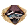 Sac en cuir - bandoulière - petite pochette - motif peau de crocodile - ensemble 3 pièces