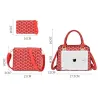 Leather handbag - crossbody - small clutch bag - geometric design - 3 pieces set