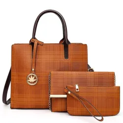 Skórzana torebka na ramię - crossbody - mała kopertówka - zestaw 3 sztukiZestawy