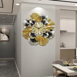 Ginkgo blad - luxe wandklok - quartz - 60cmKlokken