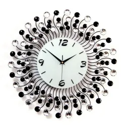 Modern crystal wall clock - iron art design