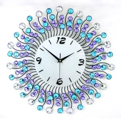 Modern crystal wall clock - iron art design