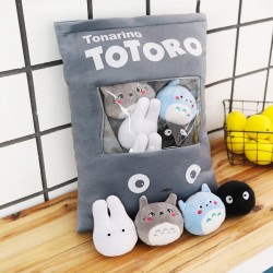 Totoro pillow with soft small plush toys inside - 8 pieces