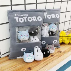 Totoro pillow with soft small plush toys inside - 8 pieces