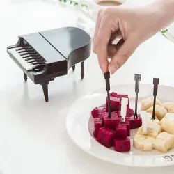 Fourchettes à fruits / collations en forme de piano - cure-dents - 9 pièces