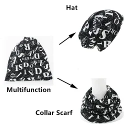 Creative letters beanie - with changeable scarf - unisex