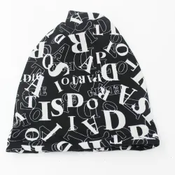 Creative letters beanie - with changeable scarf - unisex