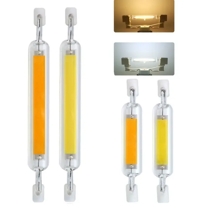 R7S - AC 110V - 220V - 230V - 6W - 12W - 20W - LED - żarówka halogenowa COB - szklana rurka - 10 sztukŻarówki