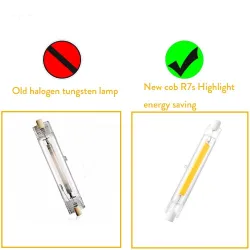 R7S - AC 110V - 220V - 230V - 6W - 12W - 20W - LED - żarówka halogenowa COB - szklana rurka - 10 sztukŻarówki
