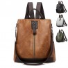 Retro leather backpack / shoulder bag with zippers