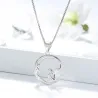 Fairy siddende på månen vedhæng - halskæde - 925 sterling sølv