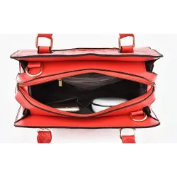 Leather handbag - crossbody - small clutch bag - geometric design - 3 pieces set