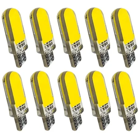 T10 - W5W - silikone etui - COB LED pærer - 10 stk