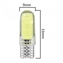 T10 - W5W - etui silikonowe - żarówki LED COB - 10 sztukT10